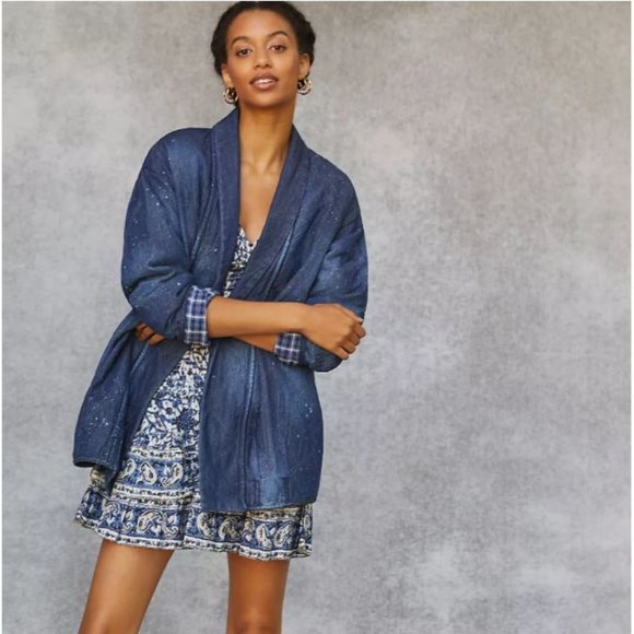 Pilcro Quilted Denim Kimono Jacket From 